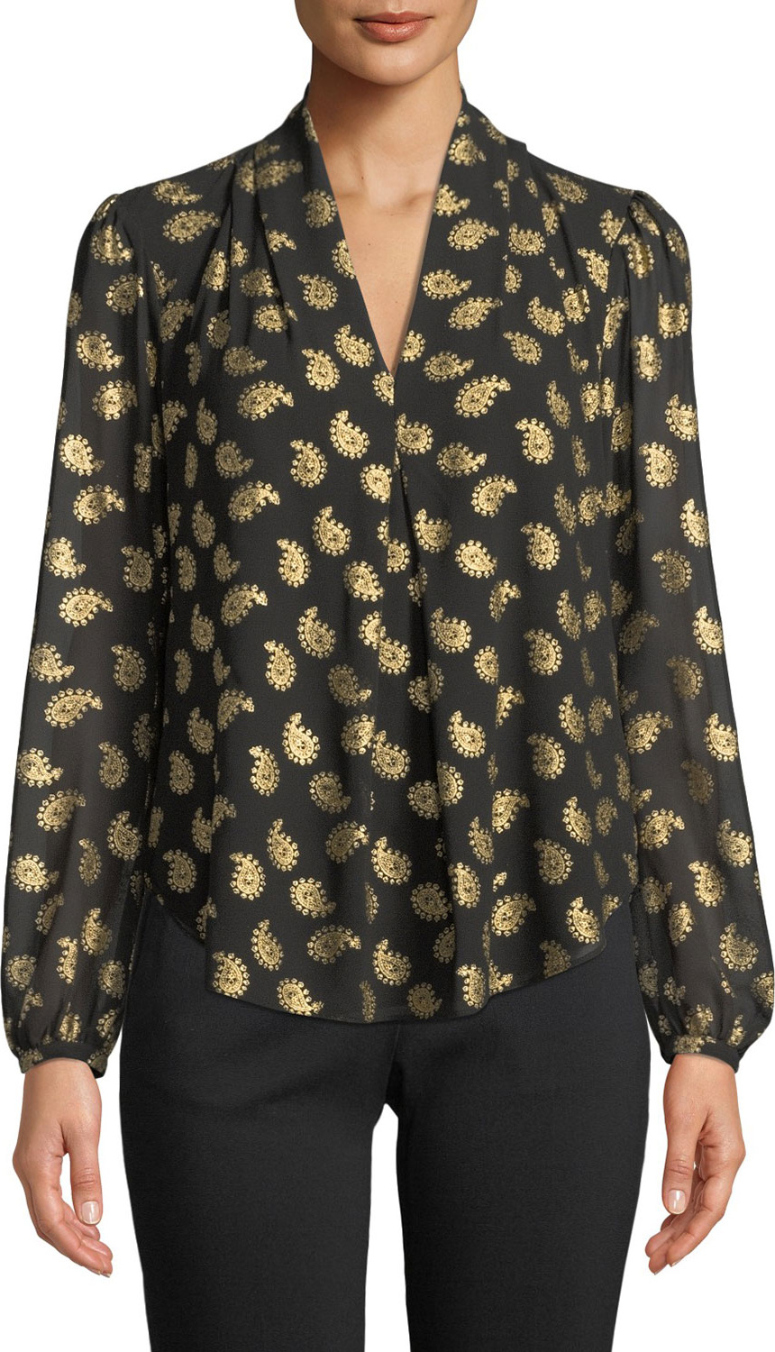 MICHAEL MICHAEL KORS Floating Foil Paisley Blouse