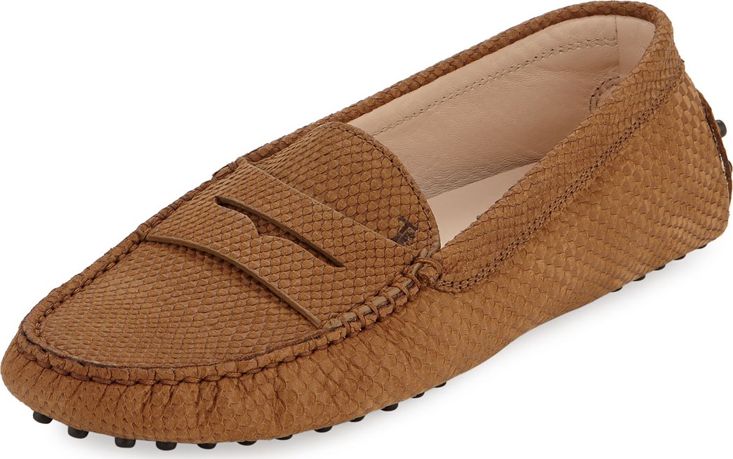 Tod's Classic Commini Stamped Python Loafers