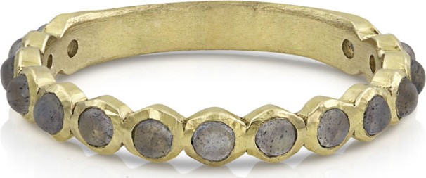 Dominique Cohen 18k Gold Labradorite Stack Ring, Size 7