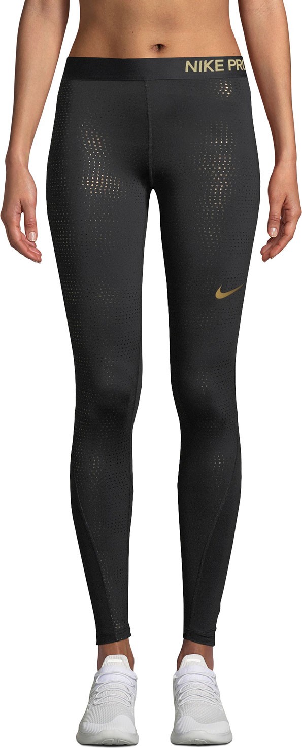 Nike Metallic Dot-Print Performance Leggings