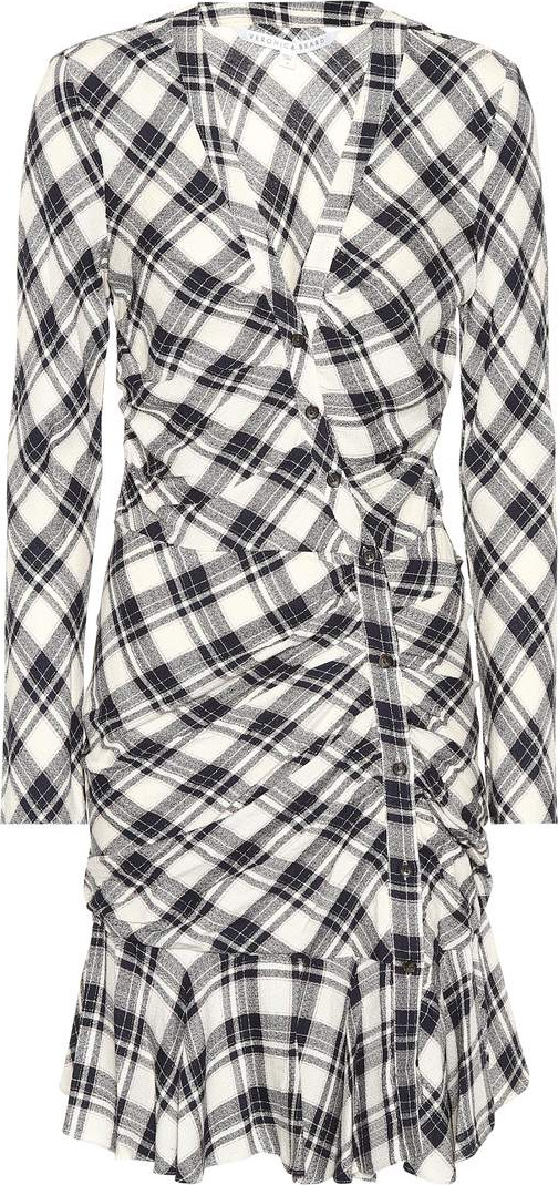 Veronica Beard Rowe checked crêpe minidress