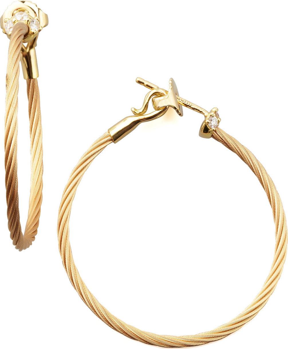 Paul Morelli 18k Yellow Gold Diamond Cluster Hoop Earrings, 30mm