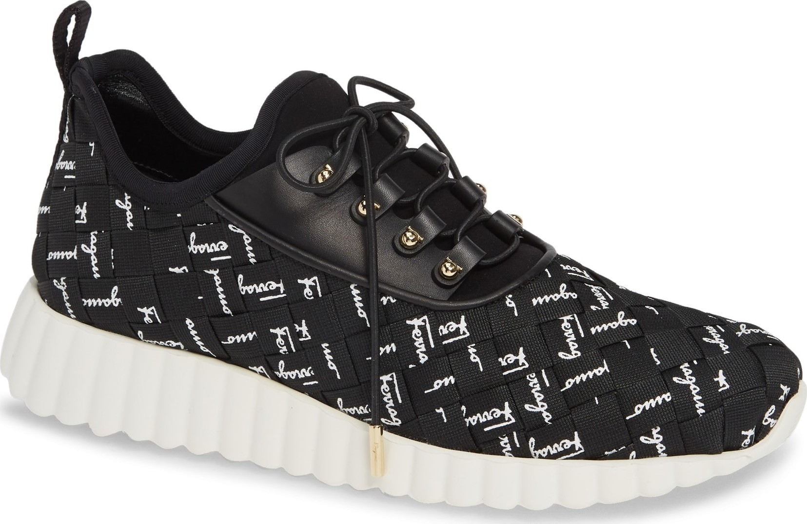 Salvatore Ferragamo Woven Logo Sneaker