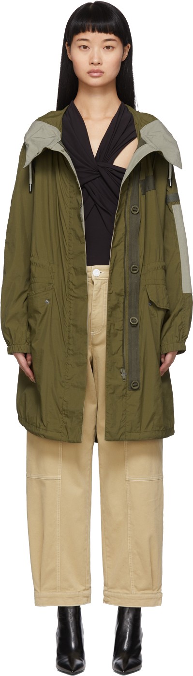 Army By Yves Salomon Green Arm Patch Parka