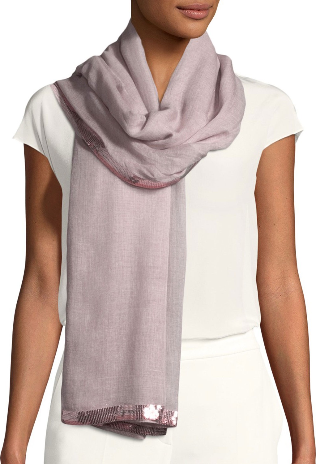 Faliero Sarti Lustrina Sequin-Border Shawl