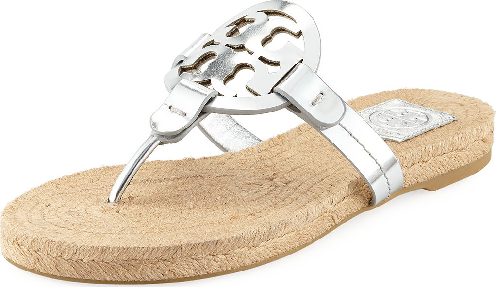 Tory Burch Miller Logo Espadrille Flat Thong Sandal