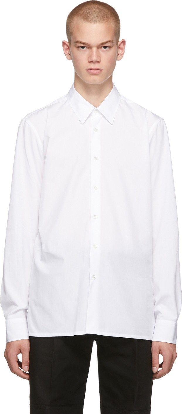 Raf Simons White Logo Slim Fit Shirt