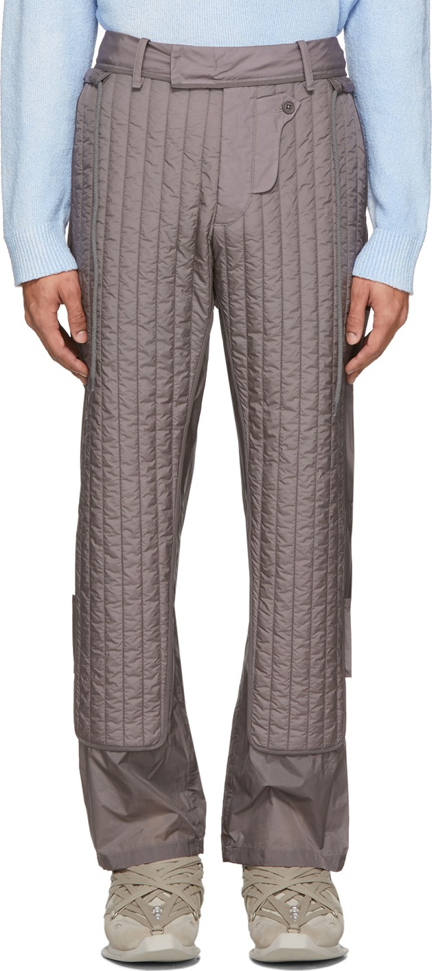 Craig Green Grey Quilted Skin Trousers