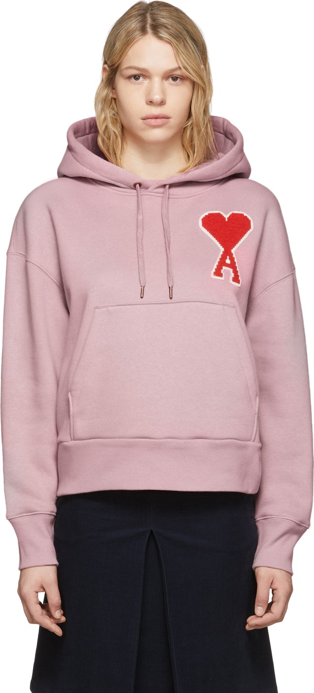 AMI Pink Oversized Ami De Coeur Hoodie