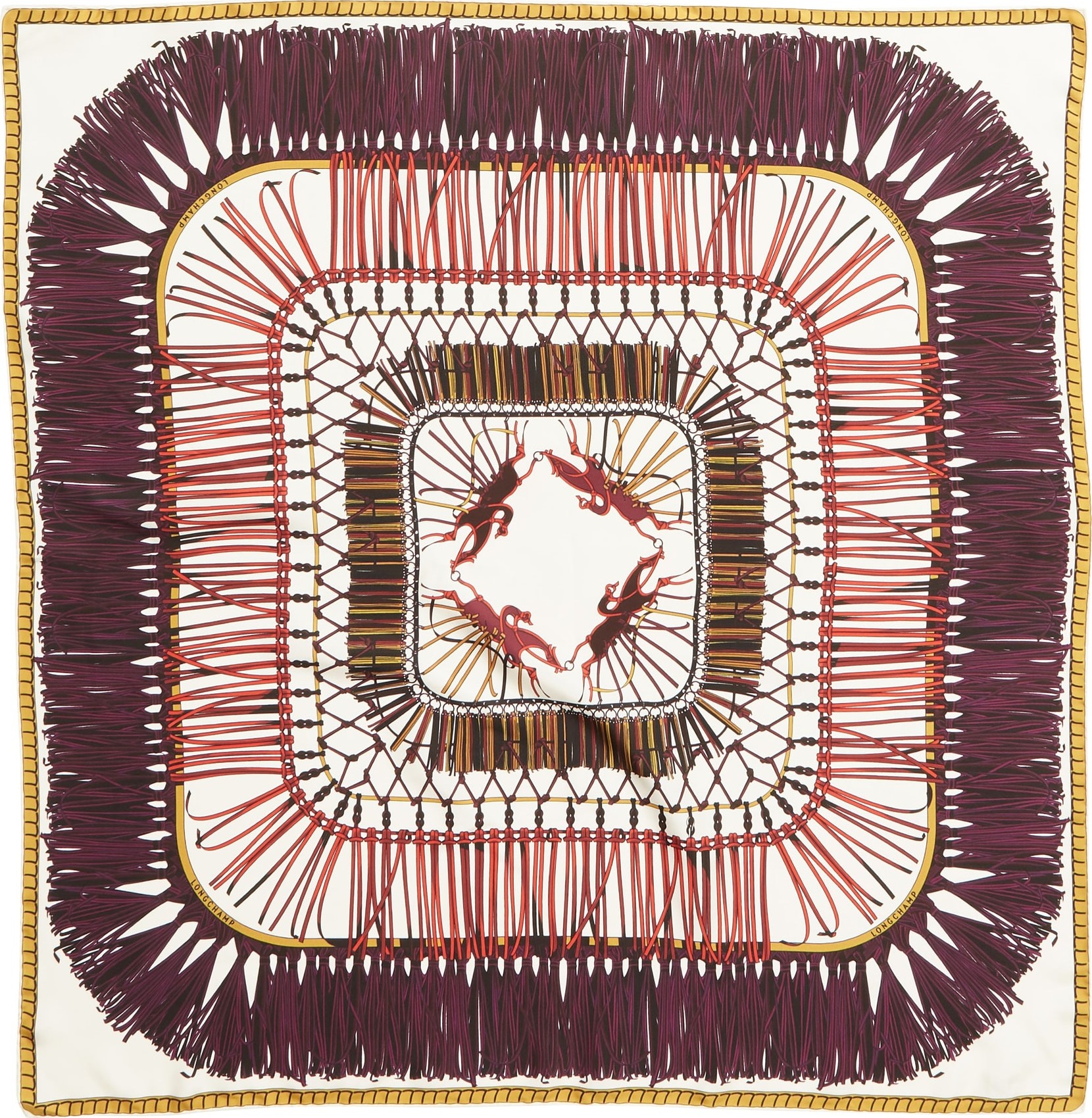 Longchamp Jeux Fran Silk Scarf