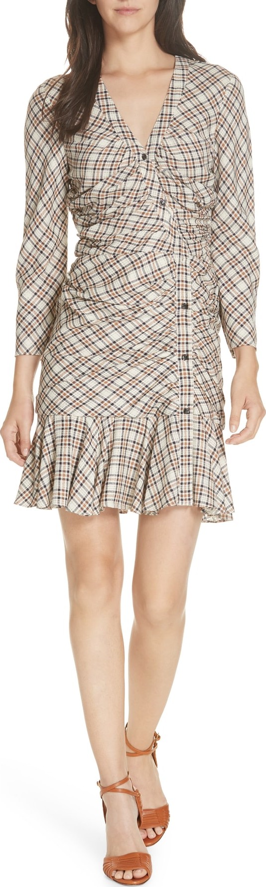 Veronica Beard Rowe Asymmetrical Button Dress