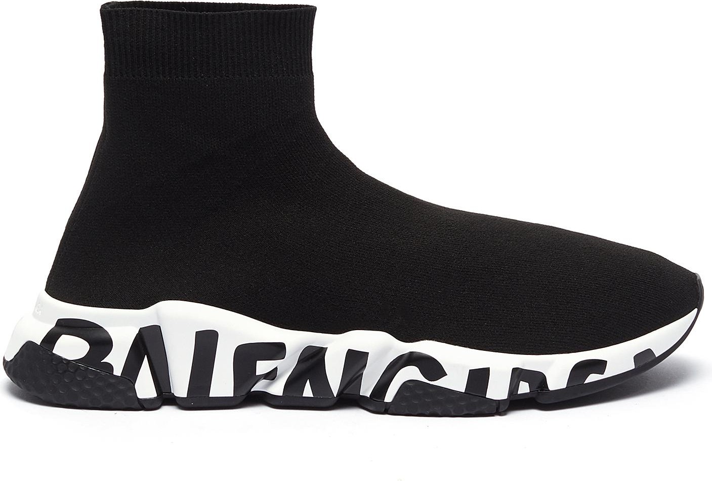 Balenciaga 'Speed' graffiti sole knit sneakers Balenciaga 'Speed' graffiti sole knit sneakers