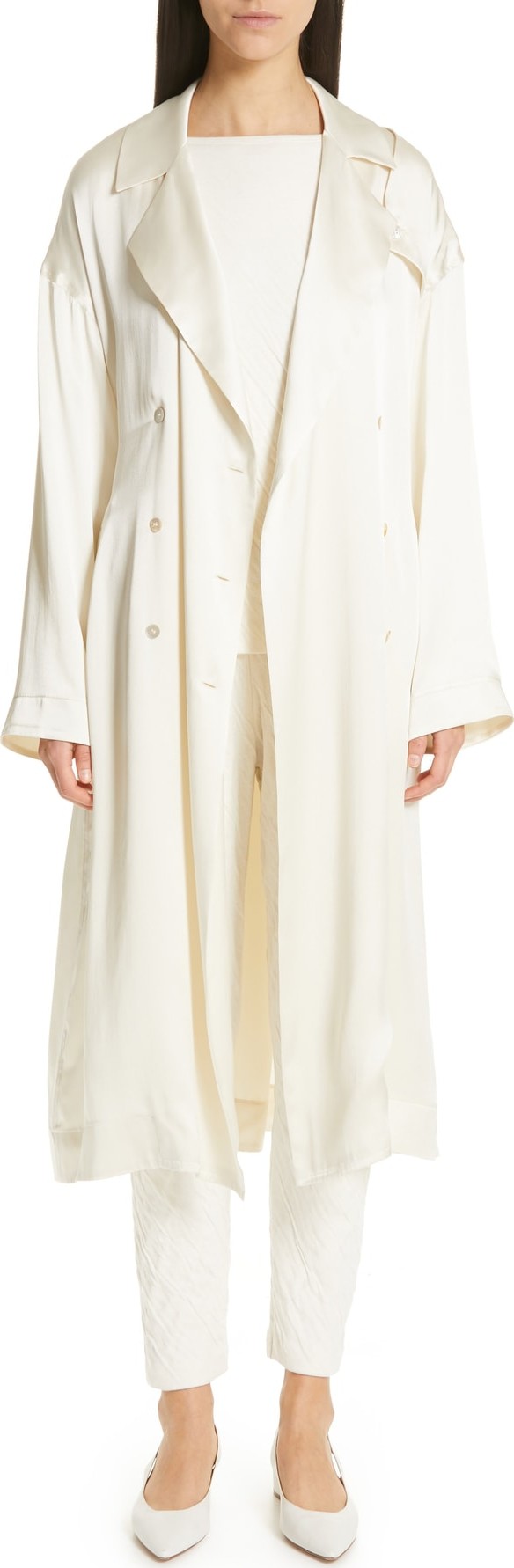 Mansur Gavriel Silk Satin Trench Coat