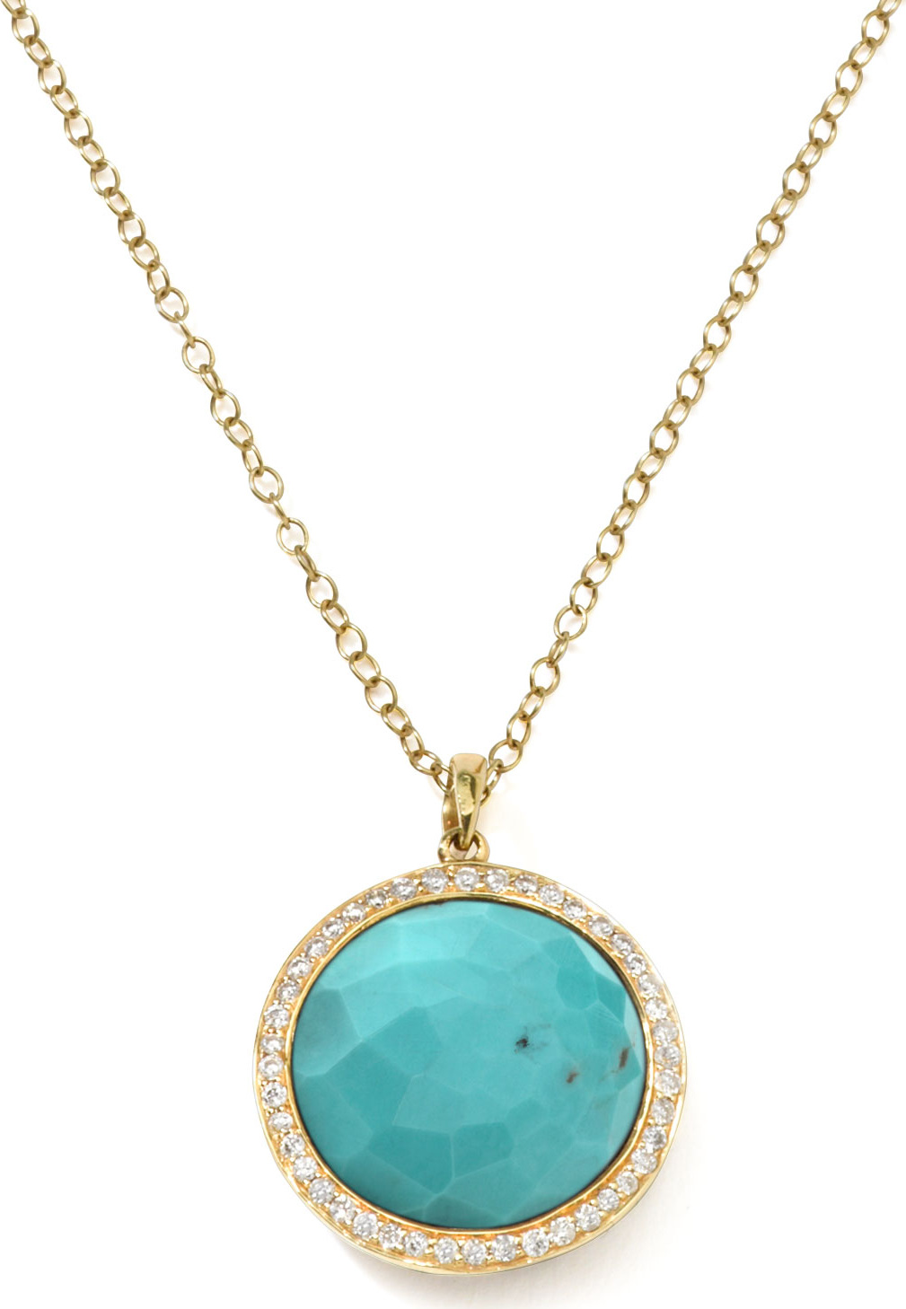 IPPOLITA Gold Rock Candy Lollipop Diamond Turquoise Pendant Necklace