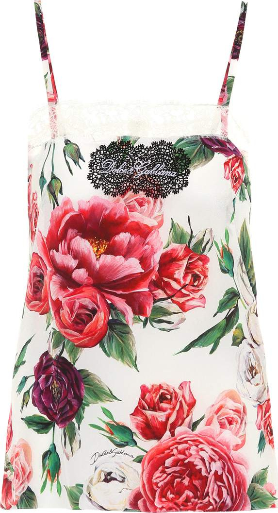 Dolce & Gabbana Floral-printed crêpe de chine top