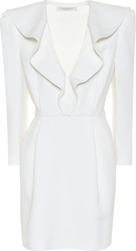 Philosophy Di Lorenzo Serafini Ruffled cotton and wool minidress