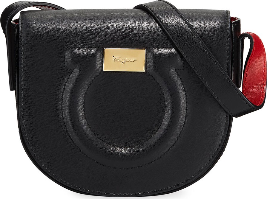 Salvatore Ferragamo Gancio City Crossbody Bag, Nero