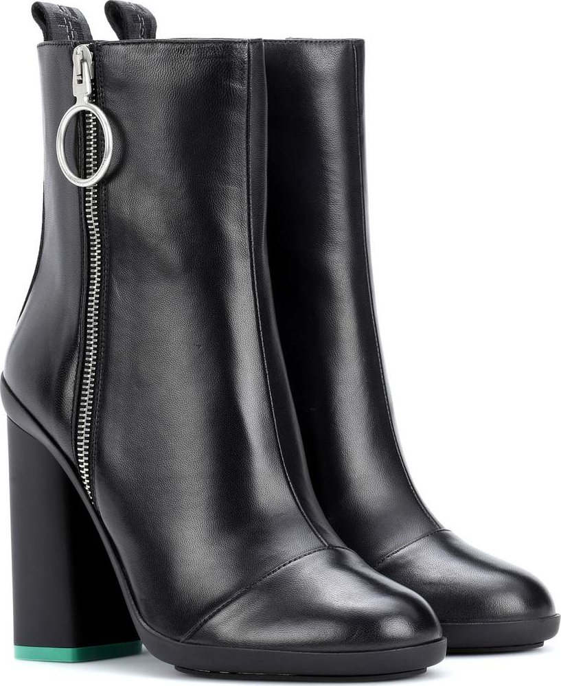 Off White Leather ankle boots