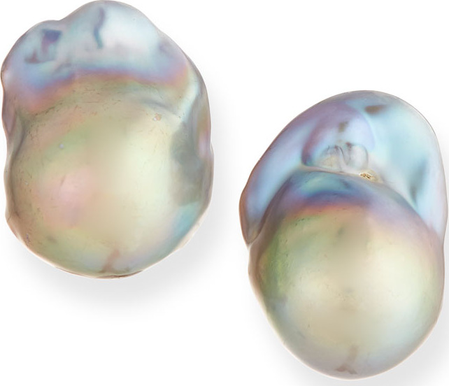 Margo Morrison Baroque Pearl Clip-On Earrings (Gray)