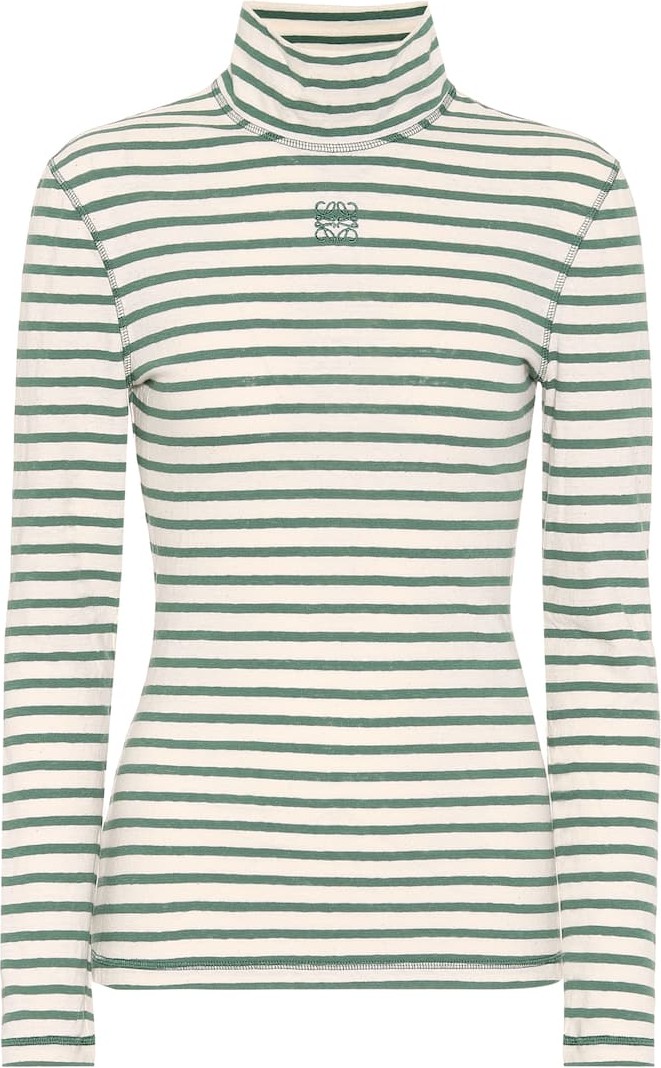 LOEWE Striped cotton-jersey top