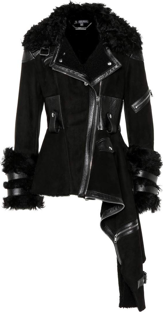 Alexander McQueen Shearling-trimmed suede jacket