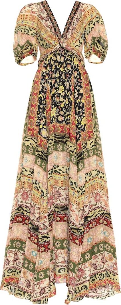 Etro Printed silk gown