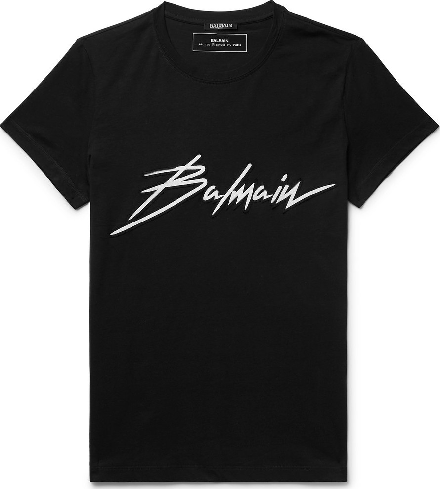 Balmain Logo-Appliquéd Cotton-Jersey T-Shirt