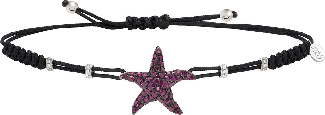 Pippo Perez 18k Ruby Star Pull-Tie Bracelet