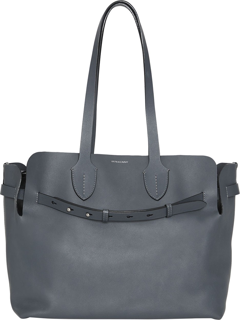 Burberry London England Marais Medium Leather Belted Tote Bag