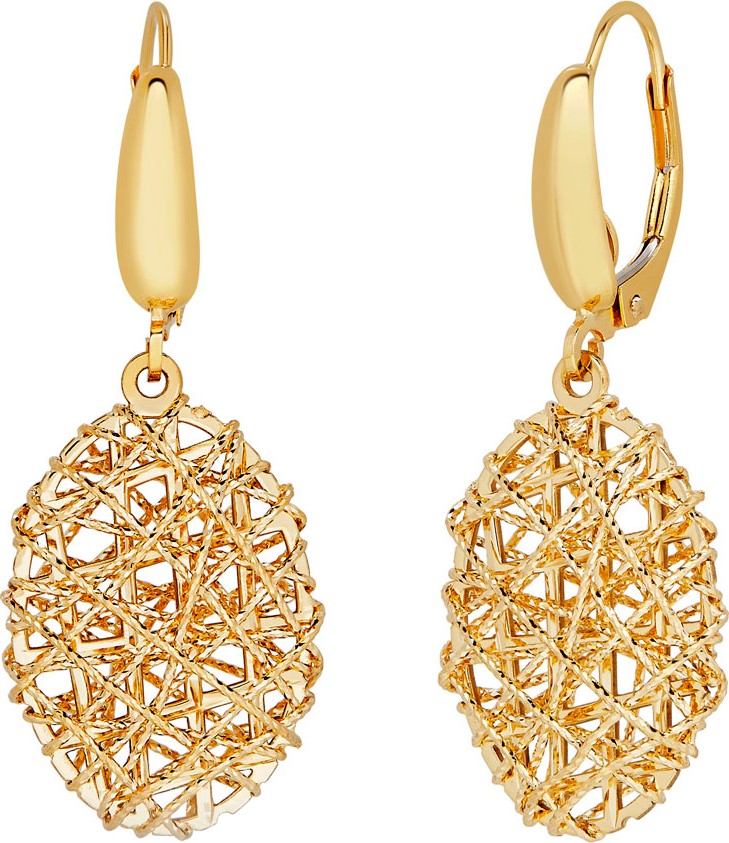 Alberto Milani 18K Gold Mesh Oval Drop Earrings