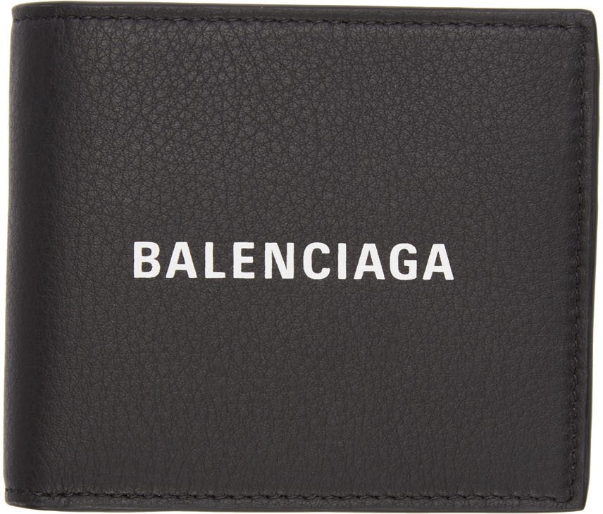 Balenciaga Black Grained Everyday Wallet