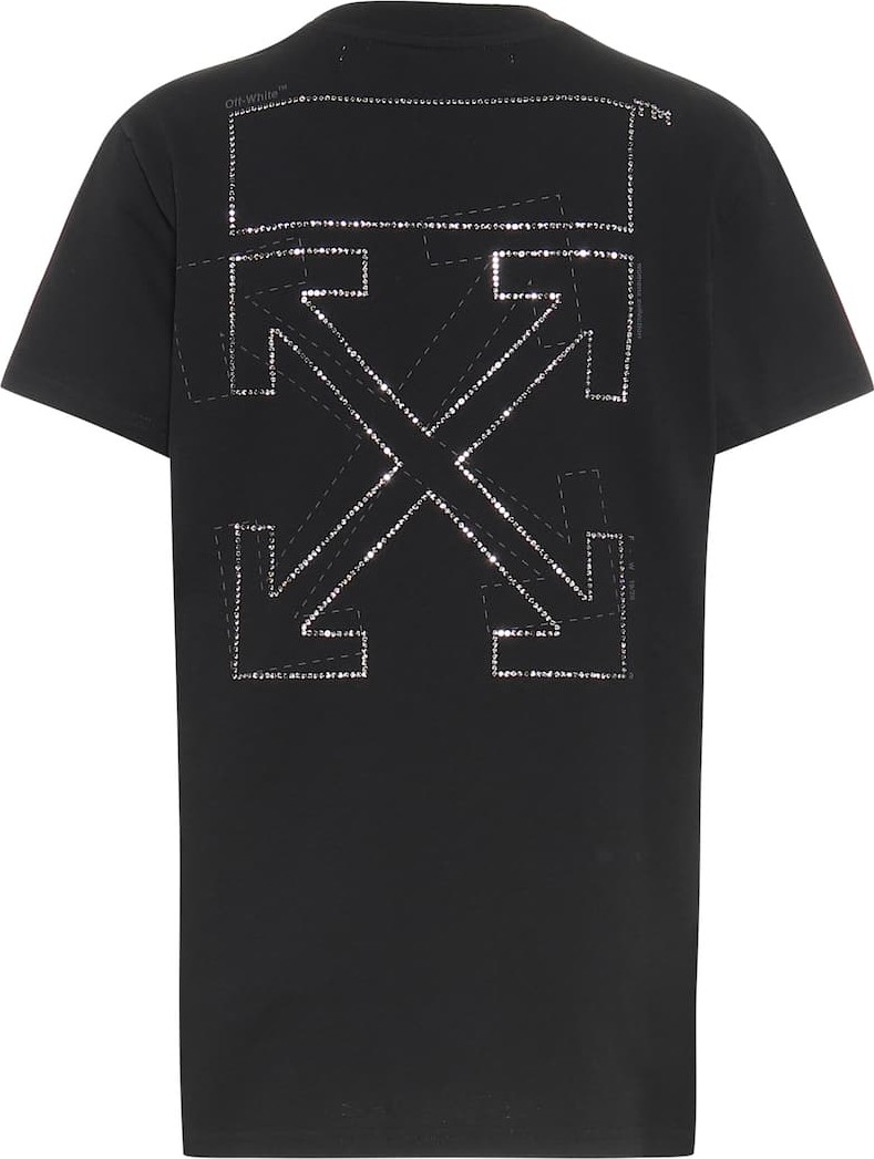 Off White Crystal-embellished cotton T-shirt