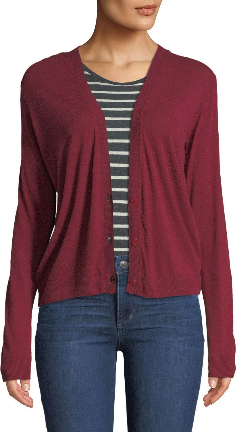 Majestic Cotton-Cashmere Button-Front Cardigan