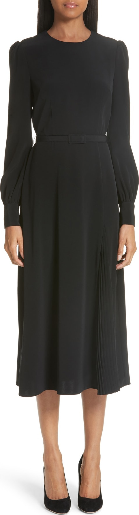 Co Pleated Panel Midi Dress