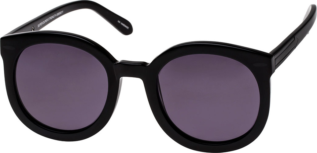 Karen Walker Super Duper Strength Monochromatic Sunglasses, Black