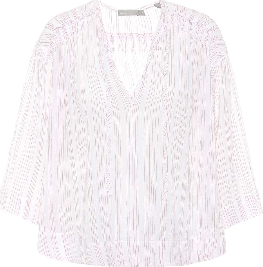 Vince Striped cotton blouse