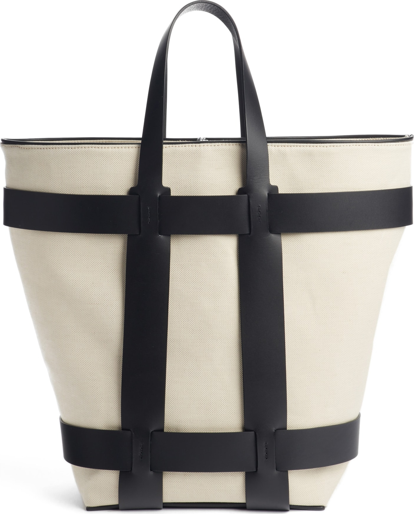 Paco Rabanne Cage Leather & Canvas North/South Tote