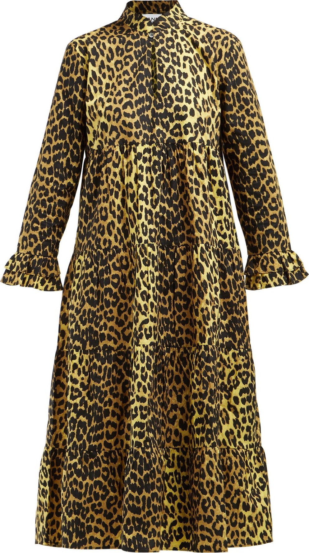 Ganni Bijou leopard-print cotton midi dress