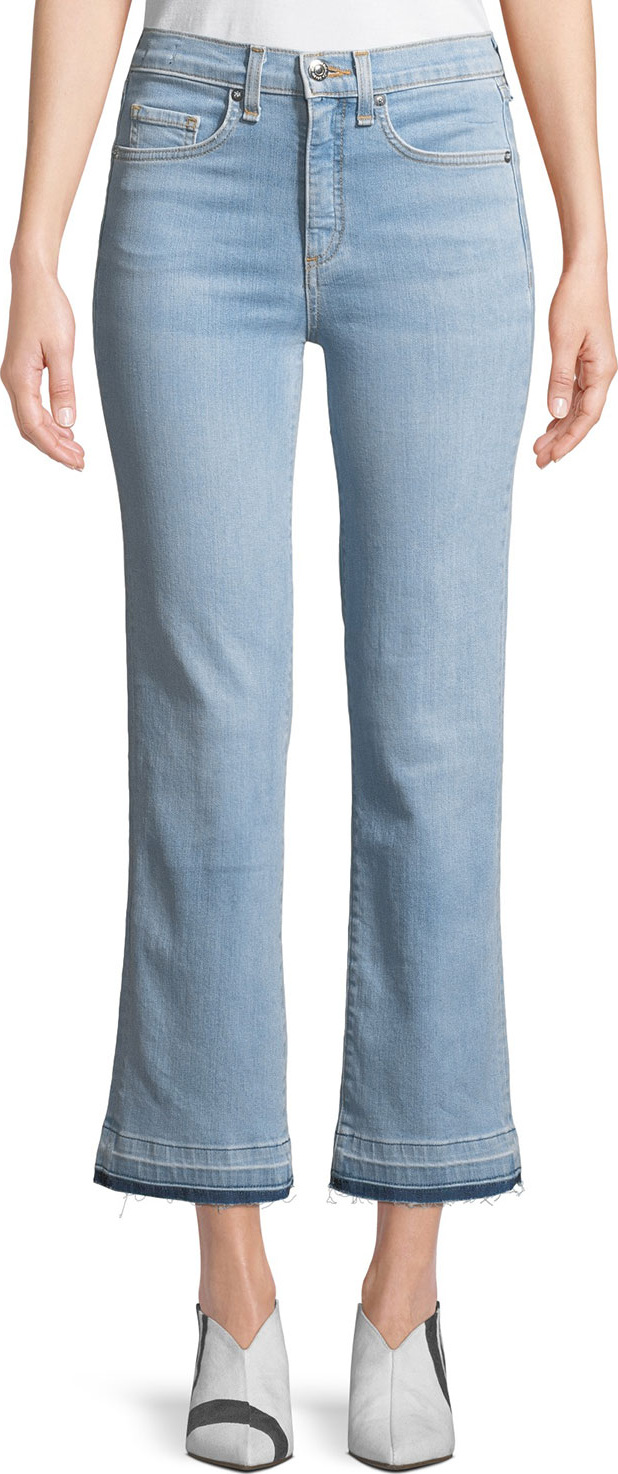 Veronica Beard Jackie Cropped Straight-Leg Jeans with Released Hem