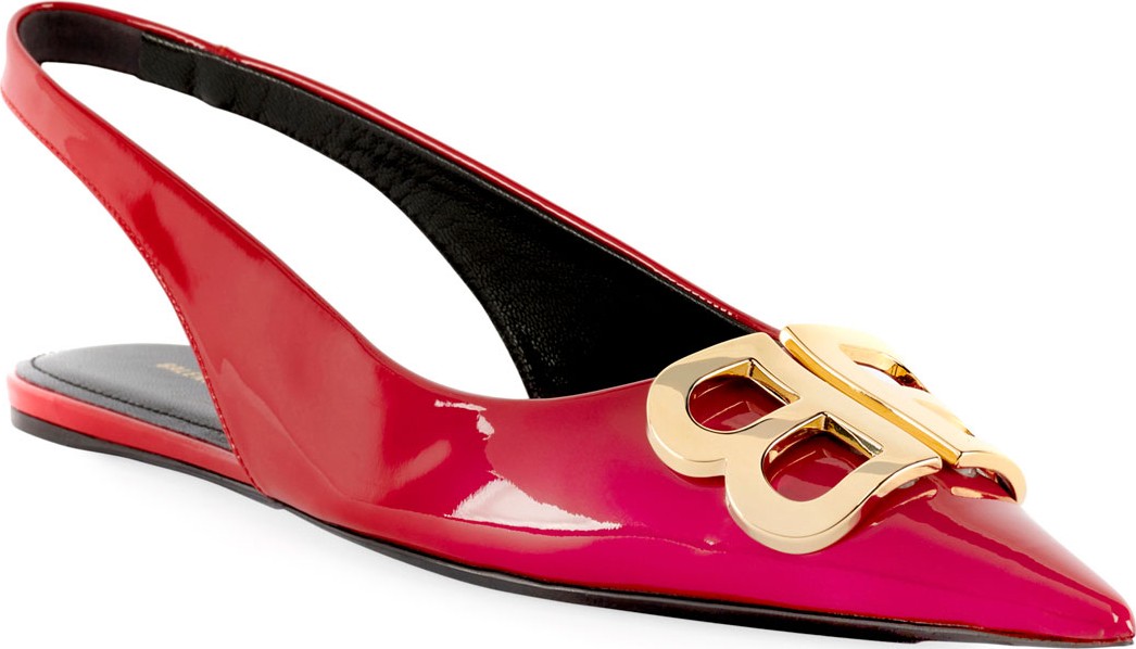 Balenciaga BB Knife Patent Ballet Flats