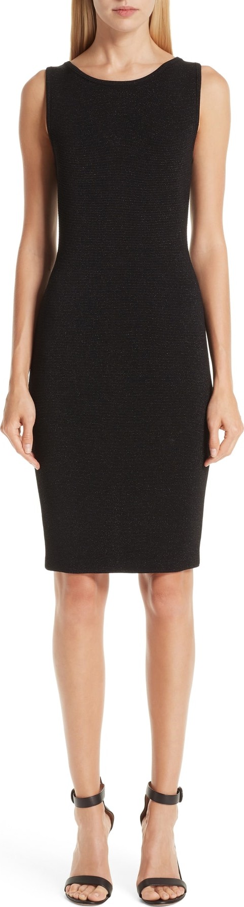 St. John Shimmer Ottoman Knit Sheath Dress
