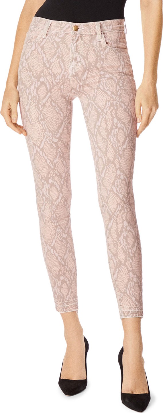 J BRAND Alana High-Rise Cropped Snake-Print Jeans