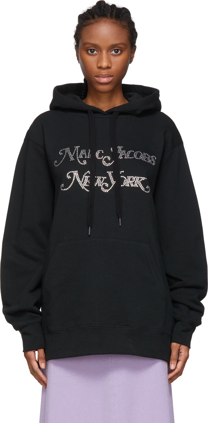 MARC JACOBS Black New York Magazine Edition Embellished Logo Hoodie