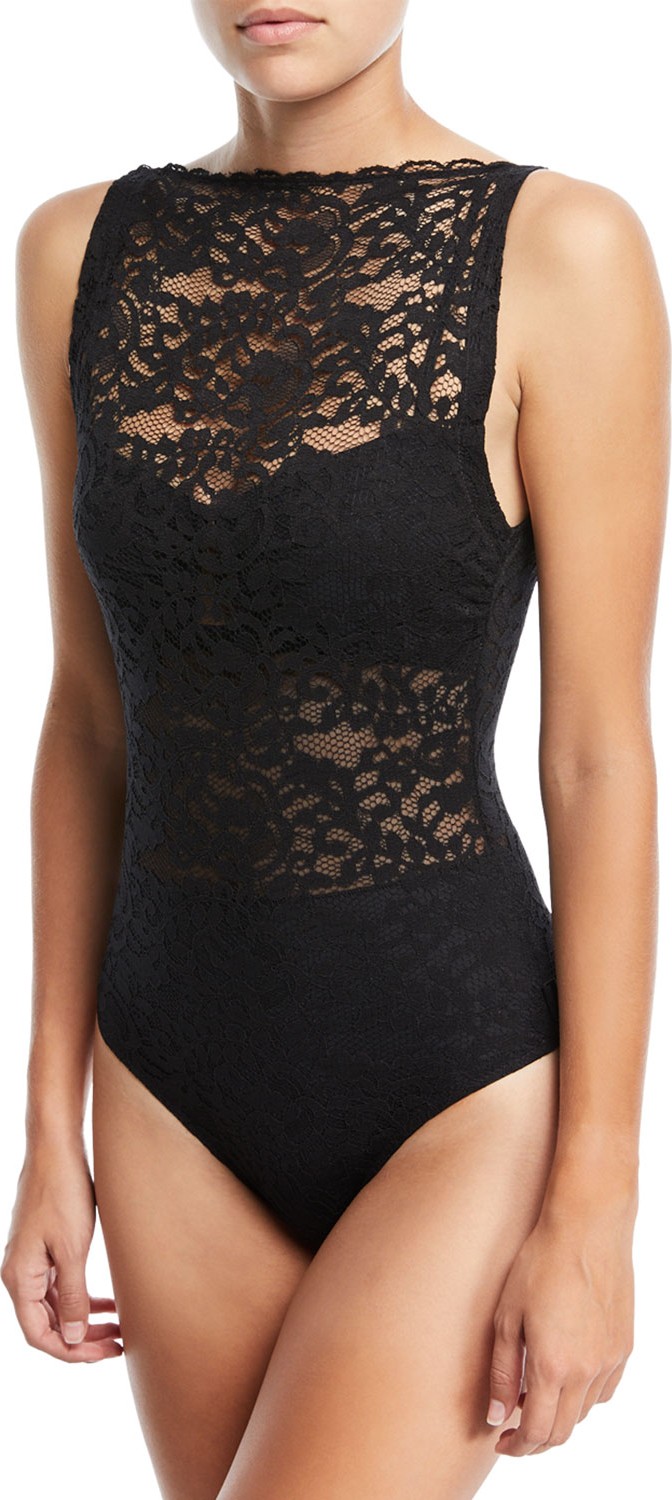 Shan May High-Neck Cutout-Back Underwire One-Piece Swimsuit