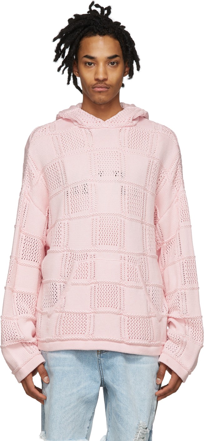 Amiri Pink Quilted Baja Hoodie