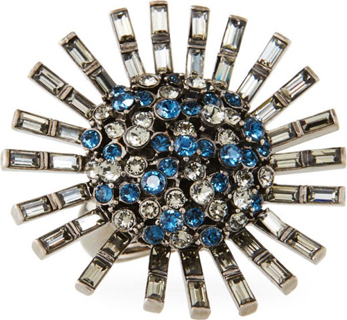 Oscar De La Renta Jeweled Flower Statement Ring
