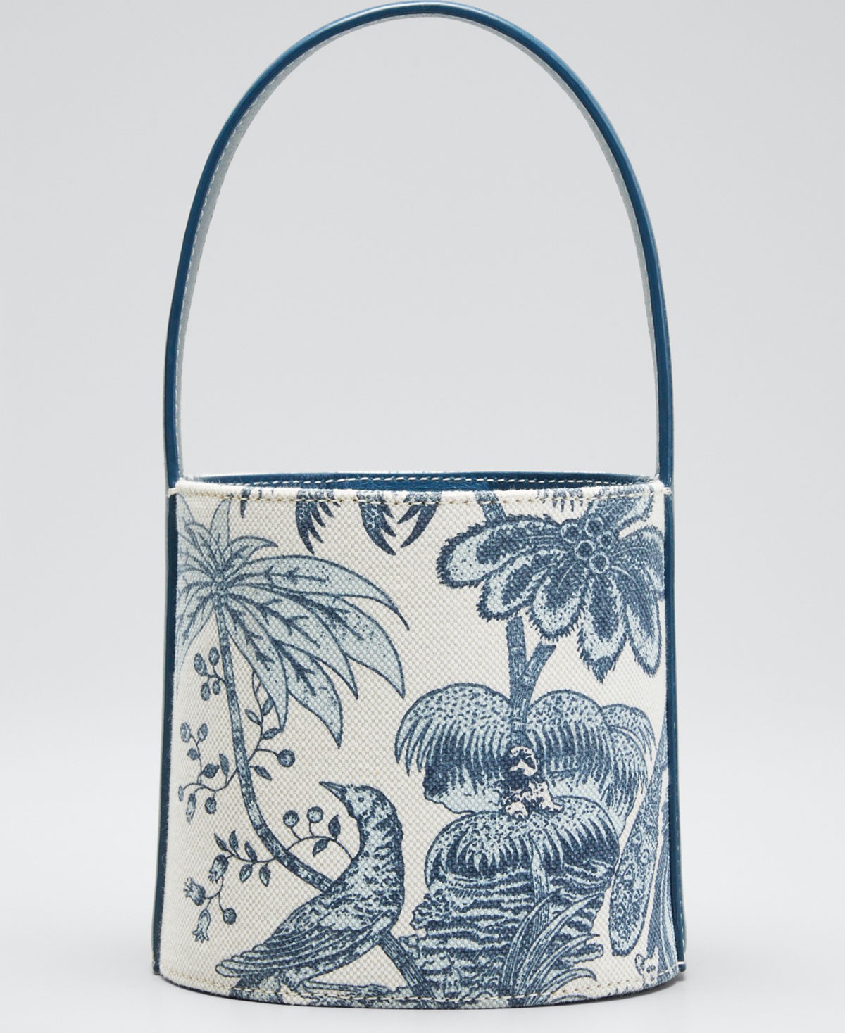 Staud Bisset Peacock Canvas Mini Bucket Bag