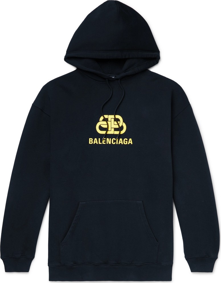 Balenciaga Oversized Logo-Print Loopback Cotton-Jersey Hoodie