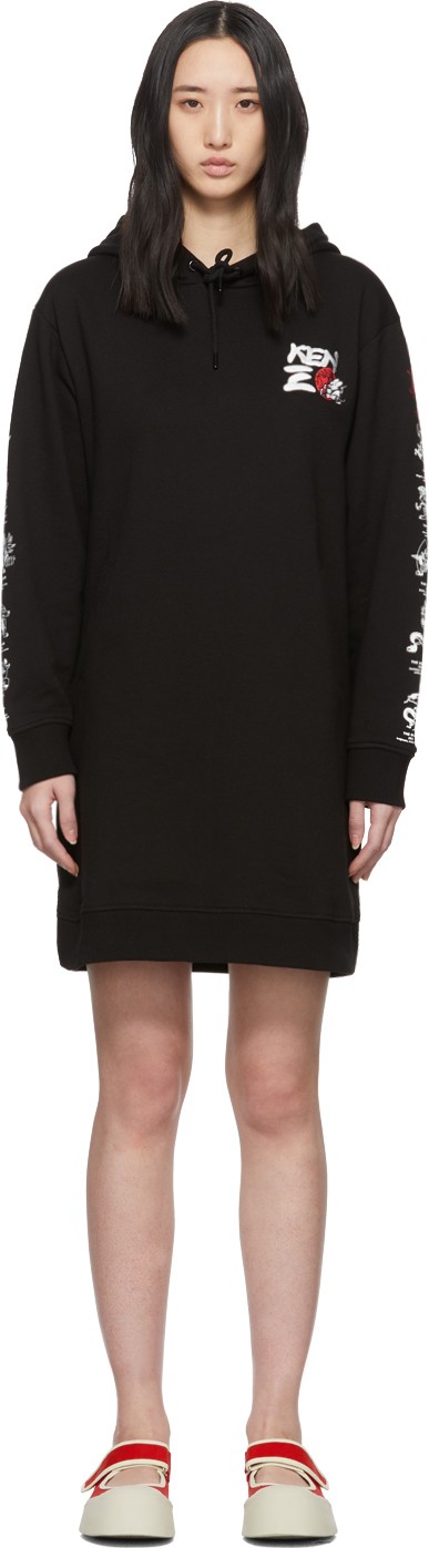 KENZO Black Limited Edition Chinese New Year Kung Fu Rat Short Dress