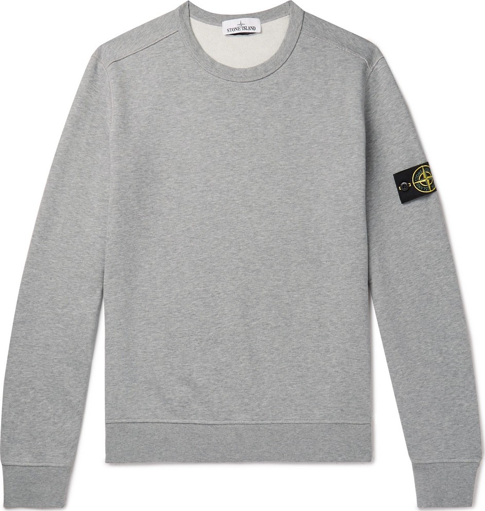 Stone Island Mélange Loopback Cotton-Jersey Sweatshirt